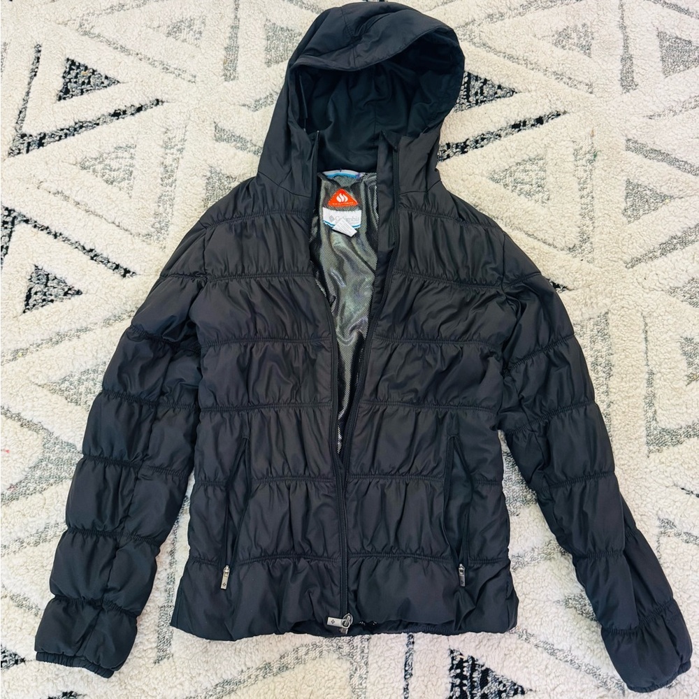 Columbia Black Hooded Puffer Jacket